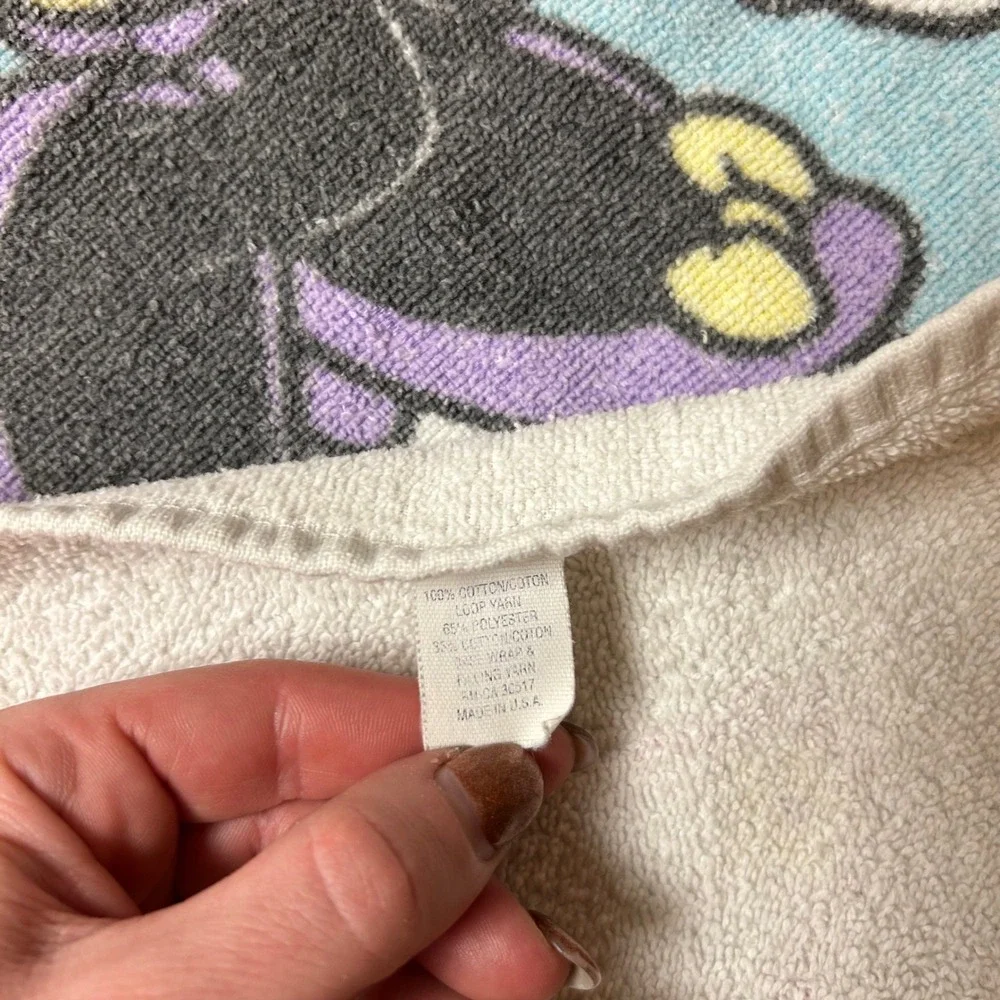 Disney Minnie Mouse Bath Towel Kids OS White Vintage 90s Makeup Pastel USA Made